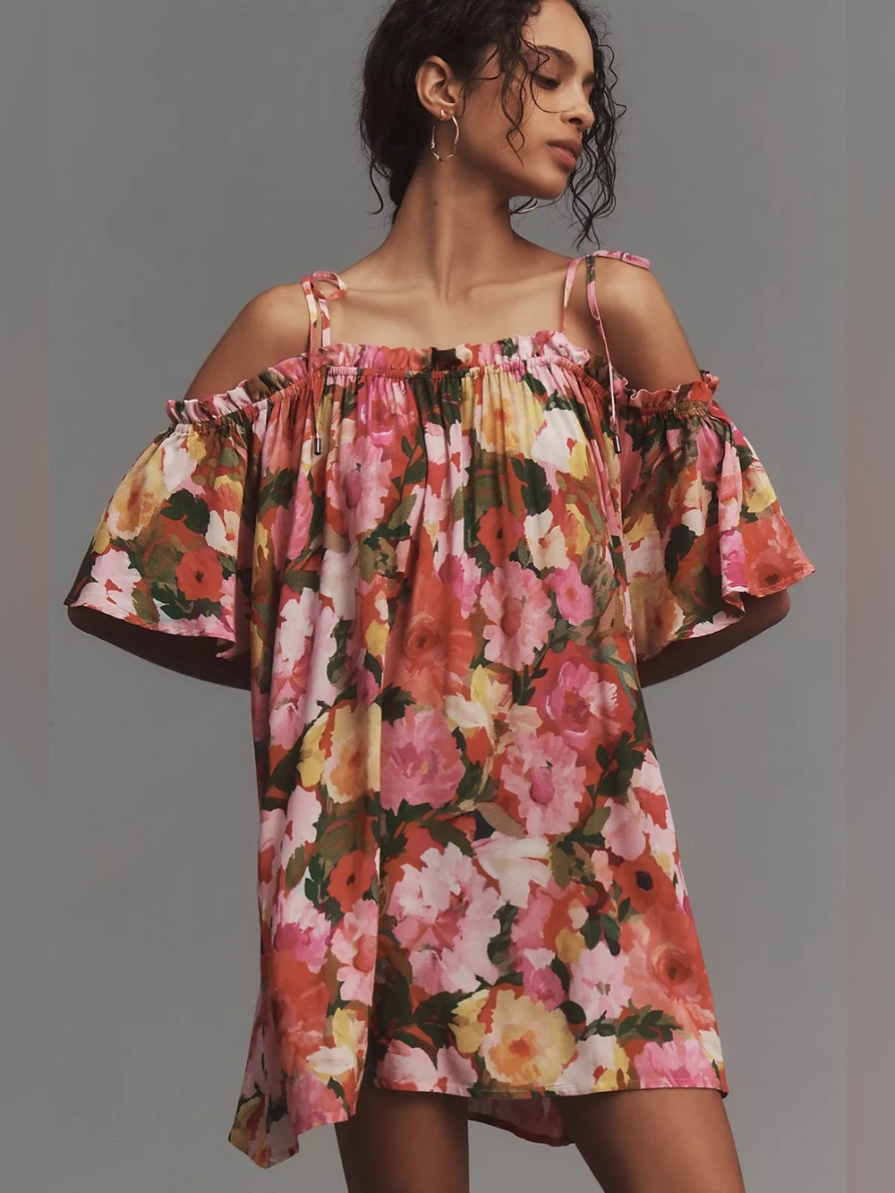🆕(NWT) CONDITIONS APPLY (ANTHROPOLOGIE) Printed Tie-Strap Short Kaftan. ONE SIZE